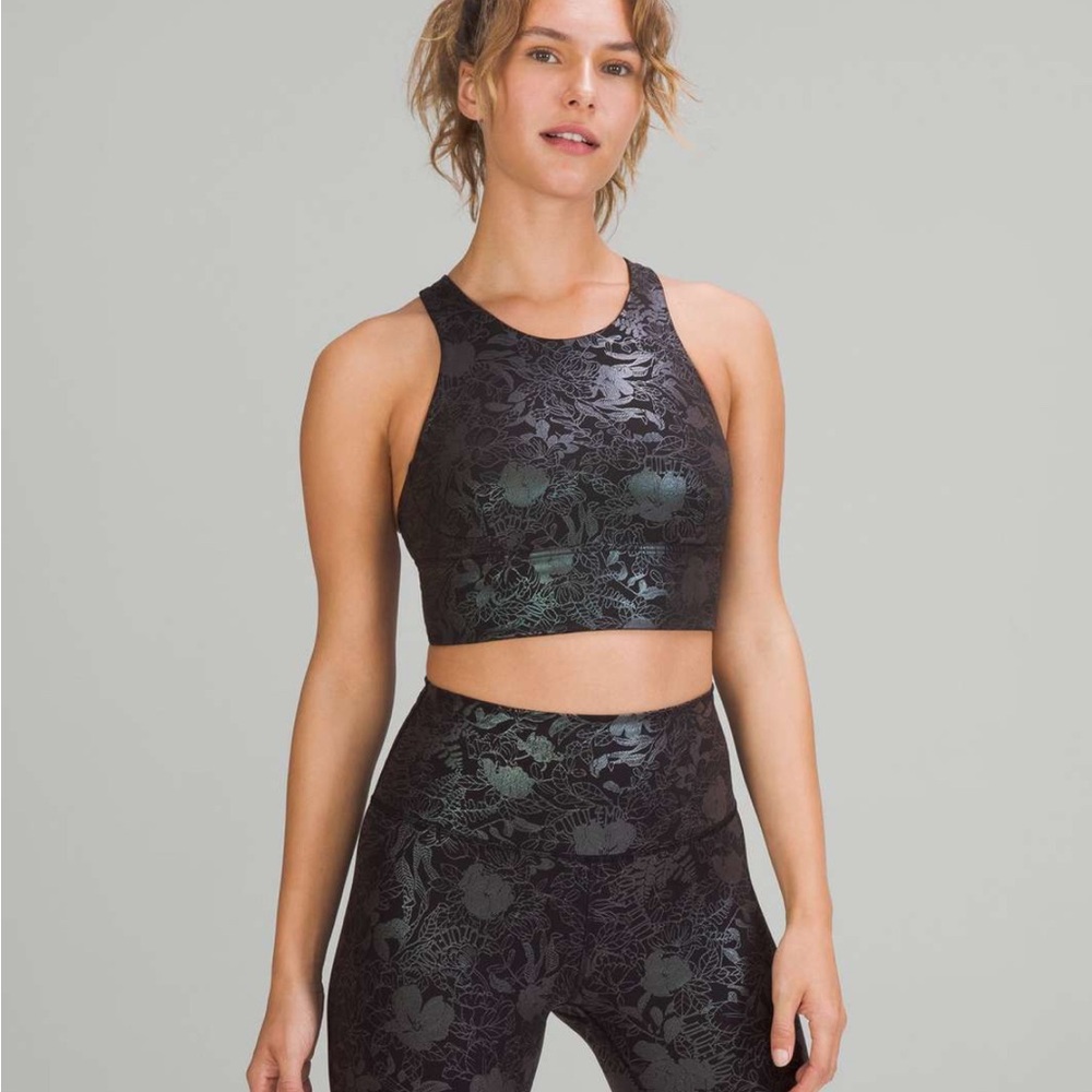 lululemon athletica Black Floral Sports Bra